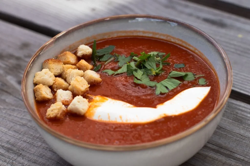 HOME 1 Homemade Tomato Soup with Grilled Cheese Croutons